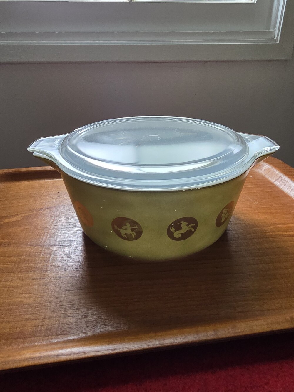 Rare Pyrex Zodiac promotional casserole dish from 1961,